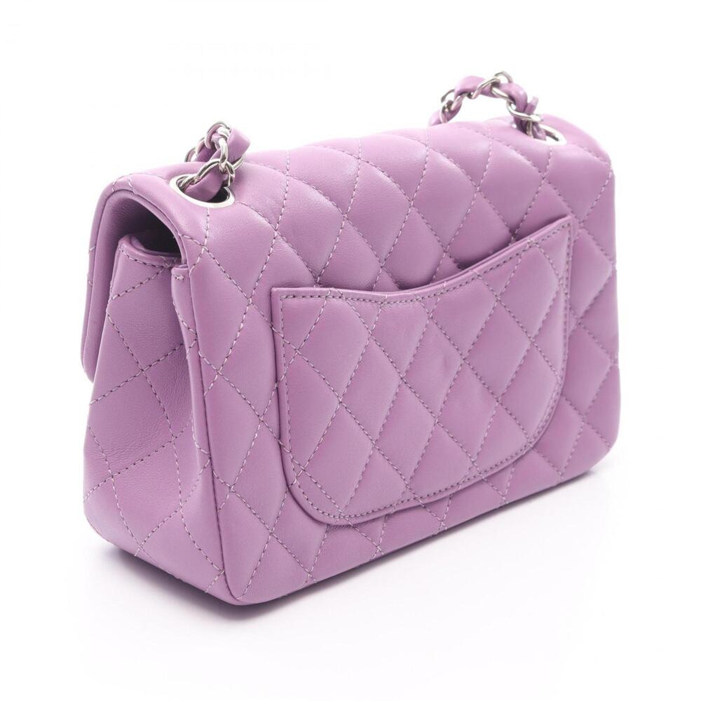 CHANEL Mini Matelasse 20 Shoulder Bag in Lambskin Leather, Purple, Women's, A... - Picture 2 of 6